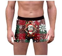 Generisch Ropa interior masculina para el día de Navidad con estampado de cuadros con estampado divertido slip de cintura media ajuste cómodo alegría festiva, Panties C12-hot Rosa, XL