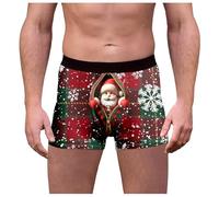 Generisch Ropa interior masculina para el día de Navidad con estampado de cuadros con estampado divertido slip de cintura media ajuste cómodo alegría festiva, Vino C10 Panties, XXL