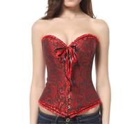 Generisch Ropa interior nupcial Boda Bordado Top Plus Size Corpiño con Forma de Pierna, Vino, XL