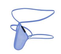 Generisch Ropa interior para hombre con cuello en U y espalda en T, tanga doble para una elegancia seductora, azul celeste, L