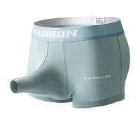 Generisch Ropa interior para hombre cuatro esquinas estilo algodón cintura media color sólido transpirable escroto apoyo nariz elefante pantalones de esquina plana, Verde militar., XL