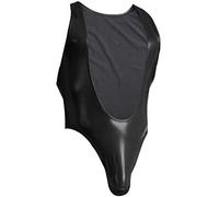 Generisch Ropa interior para hombre Seducción Body de piel sintética Lencería, Negro , M