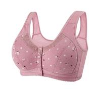 Generisch Ropa interior sexy para mujer, sujetadores para mujeres mayores, sujetadores con cierre frontal, sin aros, bralette con cobertura completa para senos colgantes, sujetador de yoga para mujer