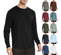 Generisch Ropa interior térmica para hombre Active Warm manga larga térmica cálida ropa interior de esquí manga larga termo con cuello redondo ropa interior funcional camiseta de manga larga, marrón