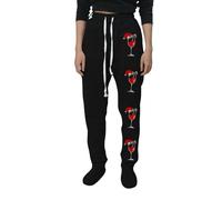 Generisch Ropa interior térmica para mujer, calentadores de piernas con cordón, pierna recta, pantalones de yoga, transpirables, bloques de colores, Negro , S