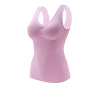 Generisch Ropa interior térmica para mujer, chaleco térmico largo con forro de lana supersuave de terciopelo alemán y terciopelo grueso, sin costuras, ropa interior autocalentable, morado, XXL