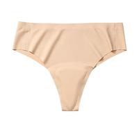 Generisch Ropa interior textil para mujer, cuña frontal, anticuadas, tanga protectora para hombre, ropa interior de satén, beige, M