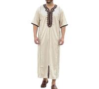 Generisch Ropa islámica para hombre Kaftan 3/4 manga tóbe cuello en v abaya musulmán árabe túnica grande ropa de oración oración ropa de oración ropa de juramento camisa de hombre de Oriente Medio