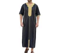 Generisch Ropa islámica para hombre Kaftan 3/4 manga tóbe cuello en v abaya musulmán árabe túnica grande ropa de oración oración ropa de oración ropa de juramento camisa de hombre de Oriente Medio