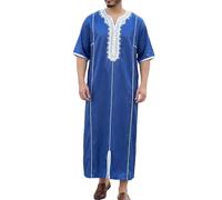 Generisch Ropa islámica para hombre Kaftan 3/4 manga tóbe cuello en v abaya musulmán árabe túnica grande ropa de oración oración ropa de oración ropa de juramento camisa de hombre de Oriente Medio