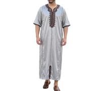 Generisch Ropa islámica para hombre Kaftan 3/4 manga tóbe cuello en v abaya musulmán árabe túnica grande ropa de oración oración ropa de oración ropa de juramento camisa de hombre de Oriente Medio