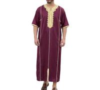 Generisch Ropa islámica para hombre Kaftan 3/4 manga tóbe cuello en v abaya musulmán árabe túnica grande ropa de oración oración ropa de oración ropa de juramento camisa de hombre de Oriente Medio
