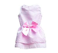 Generisch Ropa para mascotas, suministros de vestido a rayas falda gato verano boda mascota cuadros perro lazo vestido de primavera ropa para mascotas ropa para gatos