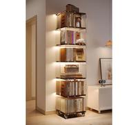 Generisch Rotating Acrylic Bookcase, 360° Floorstanding Display Organizer, Modern Multifunctional Removable Design for Practical Storage and Stylish Decor