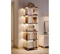 Generisch Rotating Acrylic Bookcase, 360° Floorstanding Display Organizer, Modern Multifunctional Removable Design for Practical Storage and Stylish Decor