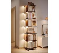 Generisch Rotating Acrylic Bookcase, 360° Floorstanding Display Organizer, Modern Multifunctional Removable Design for Practical Storage and Stylish Decor
