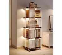 Generisch Rotating Acrylic Bookcase, 360° Floorstanding Display Organizer, Modern Multifunctional Removable Design for Practical Storage and Stylish Decor