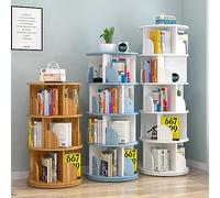 Generisch Rotating Bookcase 360 Degree Display - Estante de almacenamiento de madera para espacios pequeños, ideal para dormitorio o sala de estar, organizador de esquina