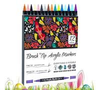 Generisch Rotuladores acrílicos, lápices de colores acrílicos y rotuladores, lápices de colores impermeables con doble punta para marcas multipáginas. Rotuladores acrílicos de doble color para piedra