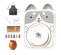 Generisch Rueda de alfarero para principiantes, 5 V CC, apta para niños, vaina de alfarería con motivos de animales, herramienta eléctrica para moldear arcilla, modelar, pintar, manualidades, modelado