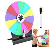 Generisch Rueda de premios, 30 cm, tablero de juego para escribir en 12 campos con rotulador de pizarra blanca para familia, escuela, eventos