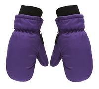 Generisch S/M/L Talla Invierno Cálido al Aire Libre Patinaje Nieve Esquí Niñas Guantes Snowboard Guantes Bufanda Brillante (Azul Oscuro, 5-8 Años)