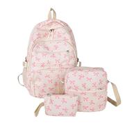 Generisch Sac À Dos Femme | À Dos Élégant Avec Nœud Papillon | Matériel Produit Nylon, Poliéster | Poids Léger Cartable Élégant Spacieux Léger Pour Études Travail Université, Rosa