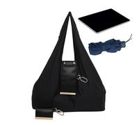 Generisch Sac Fourre-Tout Cuir - Sacs Compact Pliable Similicuir | Porte-Clés Anneau Transformable Grand Cabas Courses Voyage Shopping Élégant Pratique Mode Quotidien Femme, Negro , Ver descripción