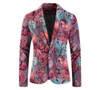 Generisch Sakko Blazer deportivo para hombre, divertido, estampado 3D, corte ajustado, chaqueta de traje, chaqueta de manga larga, chaqueta de ocio, fiesta, chaqueta blazer, ropa de club, carnaval