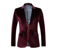 Generisch Sakko Chaqueta de traje deportiva para hombre, chaqueta de ocio, chaqueta de 1 botón, chaqueta de traje de negocios, corte regular, chaqueta de otoño, chaqueta de esmoquin, corte ajustado