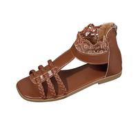 Generisch Sandalia de verano para mujer, sandalias de trekking con plataforma, modernas, suaves, con plataforma, bonitos zapatos de verano con tacón ligero, marrón, 36 EU