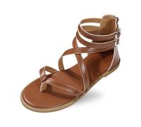 Generisch Sandalia de verano para mujer, sandalias de trekking con plataforma, sandalias de exterior impermeables para mujer, sandalias planas de verano, sandalias de diferencia de playa, marrón, 39