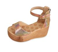 Generisch Sandalia Mujer Cómodo Verano Sandalias Ortopédicas Modernas Sandalias de Plataforma Suave Hermosos Zapatos de Verano con Tacón Ligero Sandalias Baratas, naranja, 41 EU