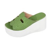 Generisch Sandalia Mujer Verano Trekking Sandalia Ortopédica Elegante Sandalias de Plataforma Clásicas Zapatos de Verano con Tacón Ligero Hermosas Sandalias Para Mujer, verde, 38 EU