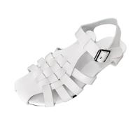 Generisch Sandalia Mujer Verano Trekkingsandalen con Plataforma Deportiva Amplia Sandalias de Plataforma Hermosos Zapatos de Verano con Tacón Ligero Diferencia Sandalia Sandalia, Blanco, 40 EU