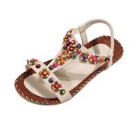 Generisch Sandalia Mujer Verano Trekkingsandalen Orthopédica Moderna Sandalias de Plataforma Suave Sandalias Clásicas de Verano con Tacón Ligero Sandalias Baratas, beige, 38 EU