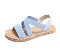 Generisch Sandalias abiertas de moda de verano con temperamento elástico de las mujeres Zapatos transpirables, azul claro, 41 EU