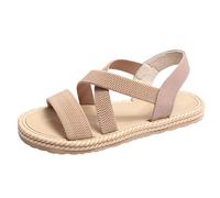 Generisch Sandalias abiertas de moda de verano con temperamento elástico de las mujeres Zapatos transpirables, caqui, 39 EU