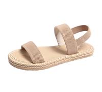 Generisch Sandalias al aire libre de las mujeres de moda de verano sandalias abiertas con temperamento elástico zapatos transpirables, caqui, 40 EU
