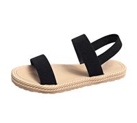 Generisch Sandalias al aire libre de las mujeres de moda de verano sandalias abiertas con temperamento elástico zapatos transpirables, Negro , 40 EU