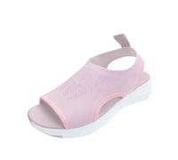 Generisch Sandalias casuales de plataforma para mujer con diseño de malla zapatos de moda para el día a día boca mujer tendencia, Rosa., 38 EU