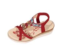 Generisch Sandalias cómodas para mujer con cierre adhesivo y correa trenzada, sandalias con plantilla suave y correa cruzada | Zapatos de verano inspirados en ortopedia para excursiones, Estilo G02