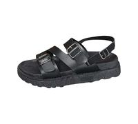 Generisch Sandalias con plataforma para mujer, de piel negra, con hebilla y correa en el tobillo, cómodas sandalias con correa, antideslizantes, tallas 36-42, Negro , 42 EU