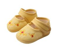 Generisch Sandalias de bicicleta para mujer, niño pequeño, bebé, niña, suela suave, vestido de princesa de boda, Mary Jane recién nacido, zapatillas de bebé ligeras, zapatos sandalias, 25, amarillo