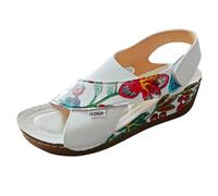 Generisch Sandalias de boca de pez de gran tamaño con tacón de tacón oblicuo para mujer, multicolor, 39 EU Ancho