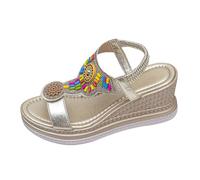 Generisch Sandalias de cuña para mujer, sandalias ortopédicas para mujer, con correa en T, sandalias de ocio, sandalias para exteriores, sandalias de cuña, sandalias de cuña para verano, sandalias de