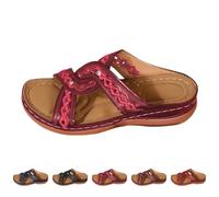 Generisch Sandalias de cuña para mujer, zapatos de verano ligeros, informales, puntera redonda, zapatillas, informales, cómodas, impermeables, chanclas para mujer, plantilla de piel sintética