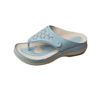 Generisch Sandalias de dedo para mujer, suela fija, sandalias de verano con tacón de cuña, transpirables, sandalias de playa cómodas, sandalias planas, sandalias planas para exteriores, sandalias