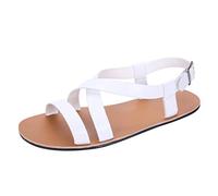 Generisch Sandalias de exterior para hombre 44 - Sandalias transpirables de verano elegantes, ligeras, para exteriores, piel sintética, clásicas, cómodas, para hombres, Blanco, 39 EU