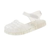 Generisch Sandalias de jalea para niñas con dedos cerrados princesa vestido de verano zapatos de playa sandalias planas, Blanco, 31.5 EU